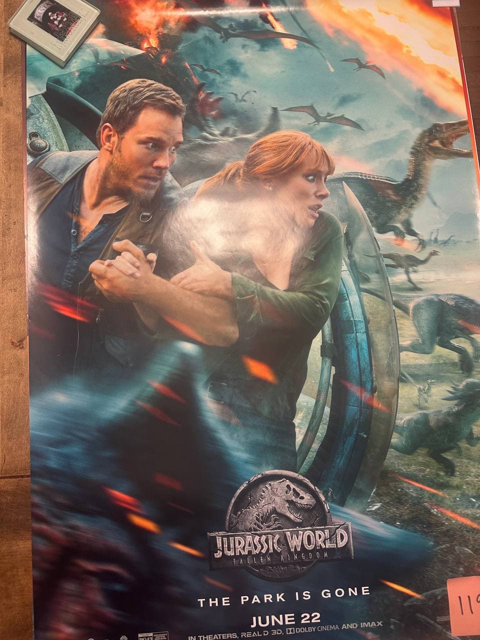 Jurassic World: Fallen Kingdom (2018) — original rolled US one-sheet movie poster