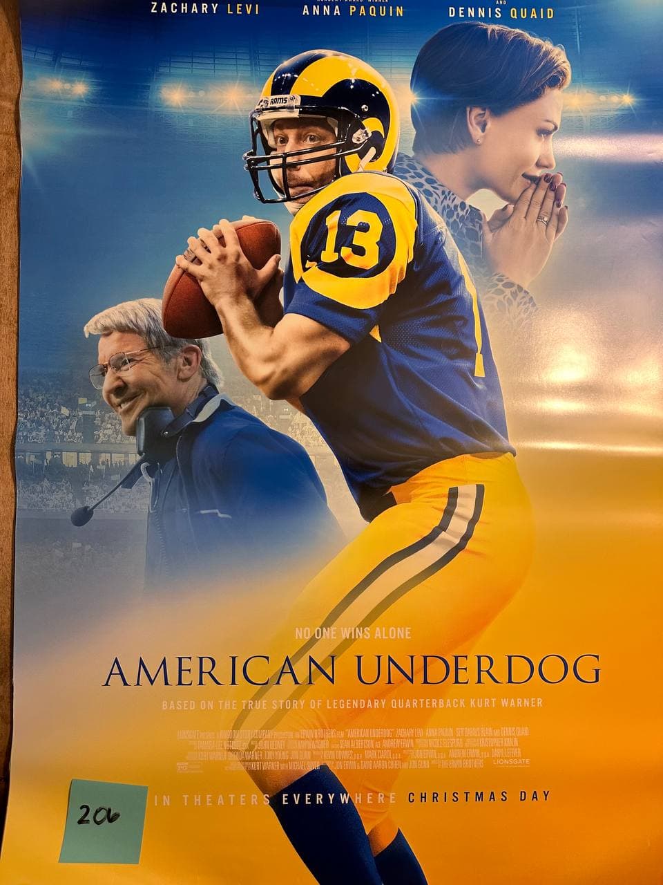 American Underdog (2021) — original rolled US one-sheet movie poster