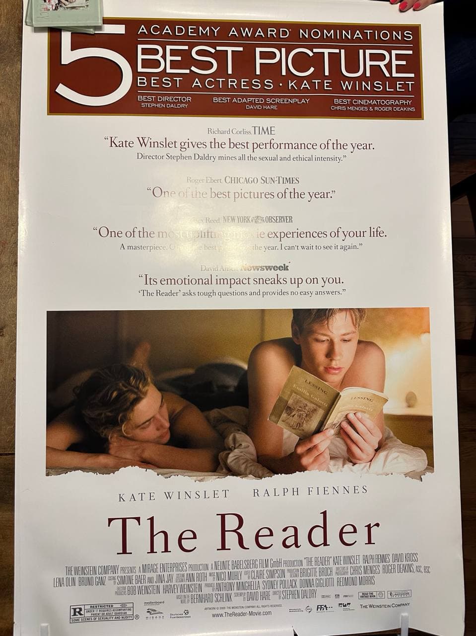 The Reader (2008) — original rolled US one-sheet movie poster