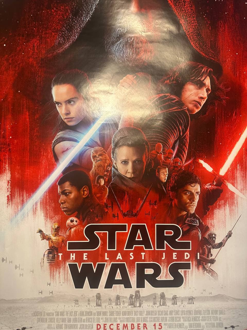 Star Wars: The Last Jedi (2017) — original rolled US one-sheet movie poster