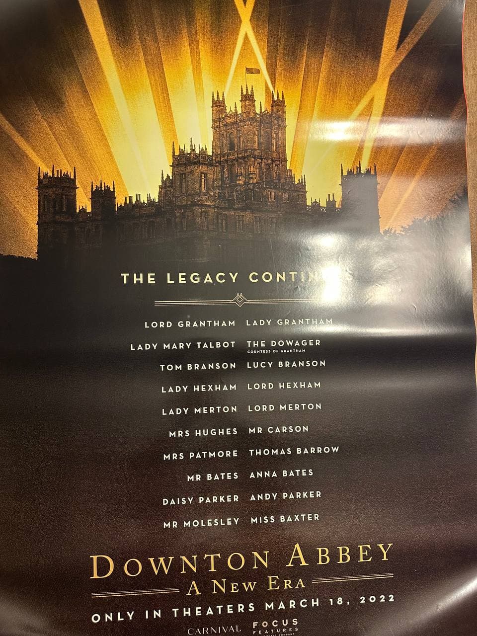 Downton Abbey: A New Era (2022) — original rolled US one-sheet movie poster